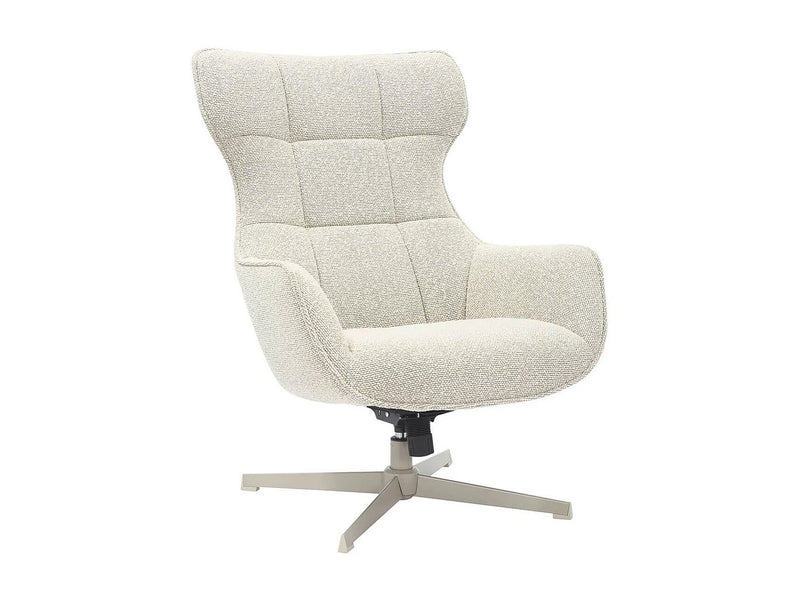 Fauteuil Japandi Pivotant Bouclette Chiné - Baltasar