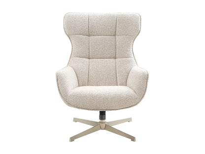 Fauteuil Japandi Pivotant Bouclette Chiné - Baltasar