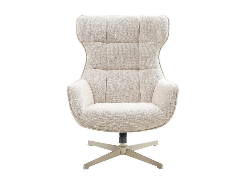 Fauteuil Japandi Pivotant Bouclette Chiné - Baltasar