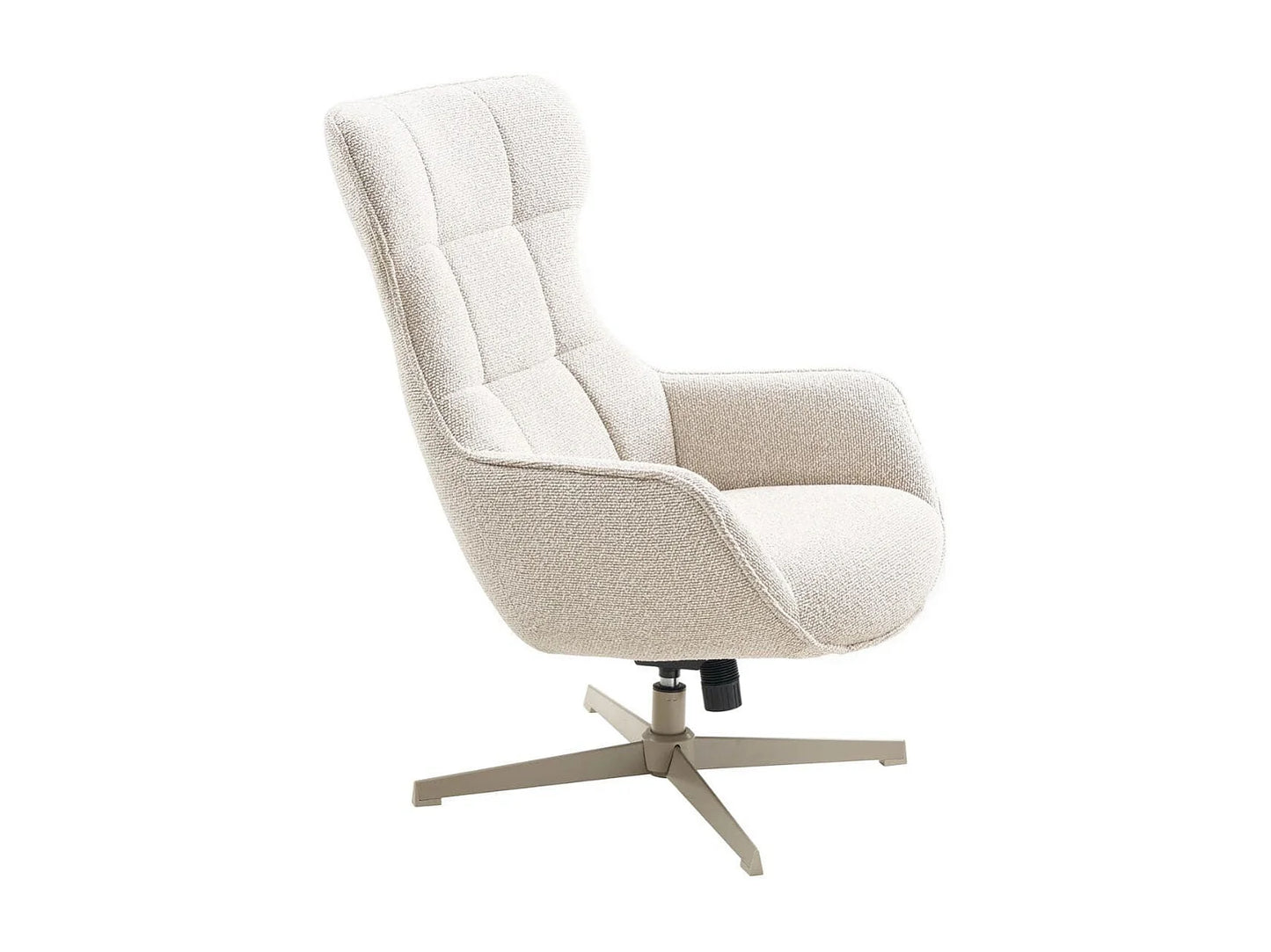 Fauteuil Japandi Pivotant Bouclette Chiné - Baltasar