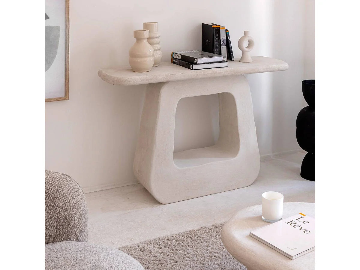 Console Pied Japandi Central Blanc - Danae