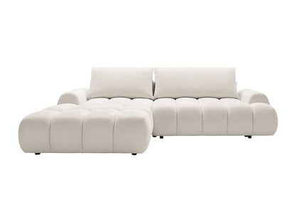 Canapé-lit Japandi d'Angle Chenille Beige - Farneta