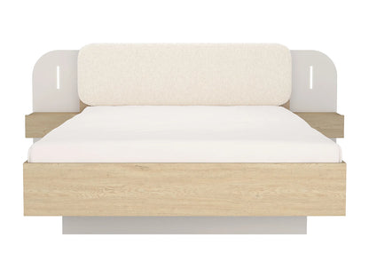 Lit Coffre Japandi Chevets Leds Naturel - Lyorima