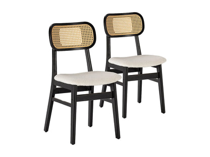 Pack 2 Chaises Japandi Mouton Et Rotin - Boira