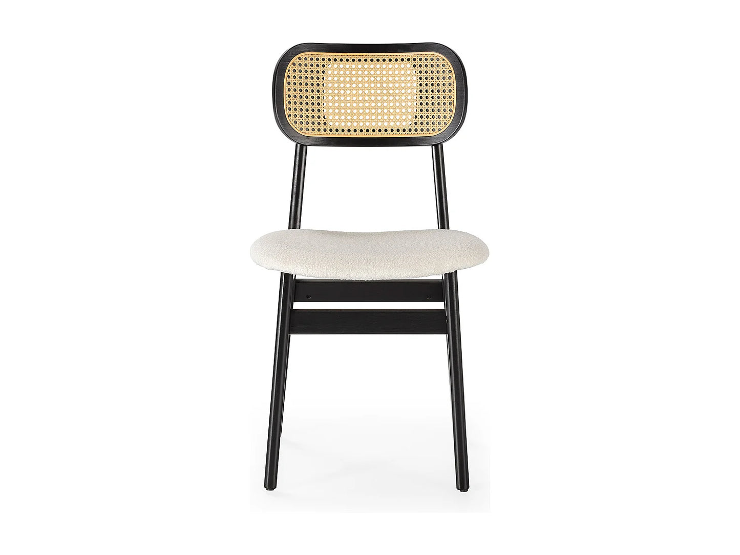 Pack 2 Chaises Japandi Mouton Et Rotin - Boira