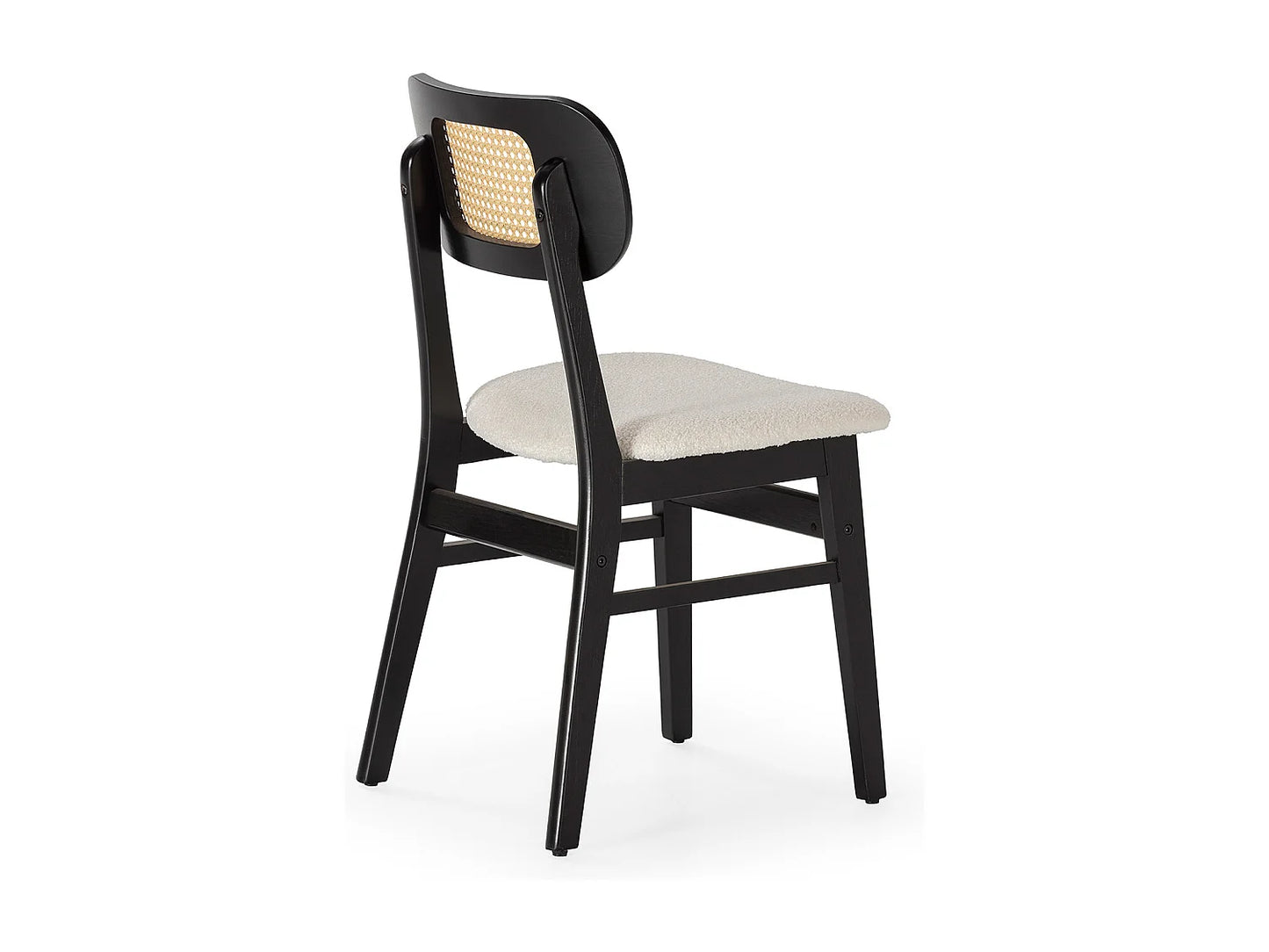 Pack 2 Chaises Japandi Mouton Et Rotin - Boira