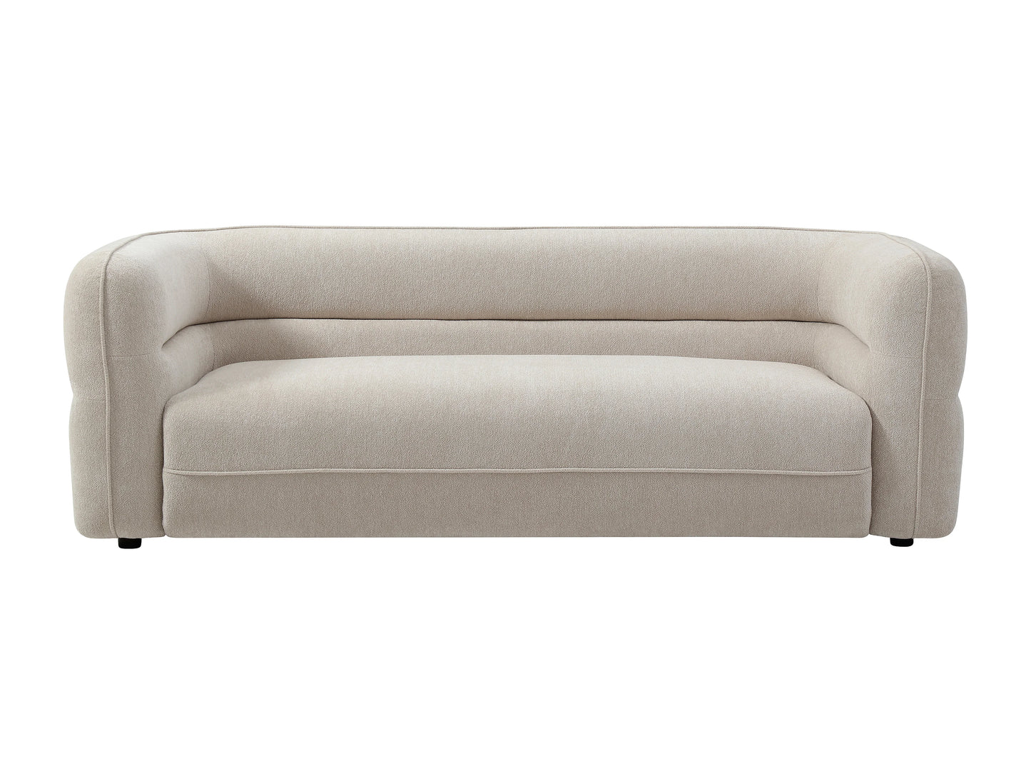 Canapé Japandi Chenille Beige 3 Places - Taliena