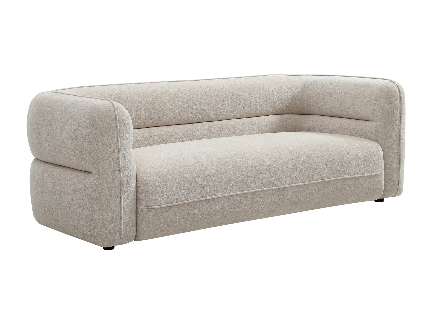 Canapé Japandi Chenille Beige 3 Places - Taliena