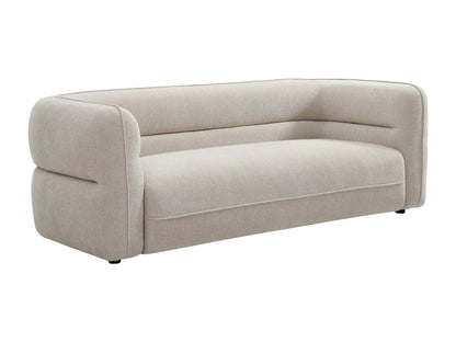 Canapé Japandi Chenille Beige 3 Places - Taliena