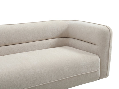 Canapé Japandi Chenille Beige 3 Places - Taliena