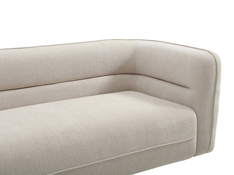 Canapé Japandi Chenille Beige 3 Places - Taliena