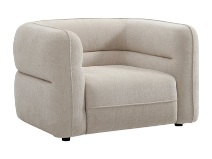 Fauteuil Japandi Chenille Beige Douceur - Taliena