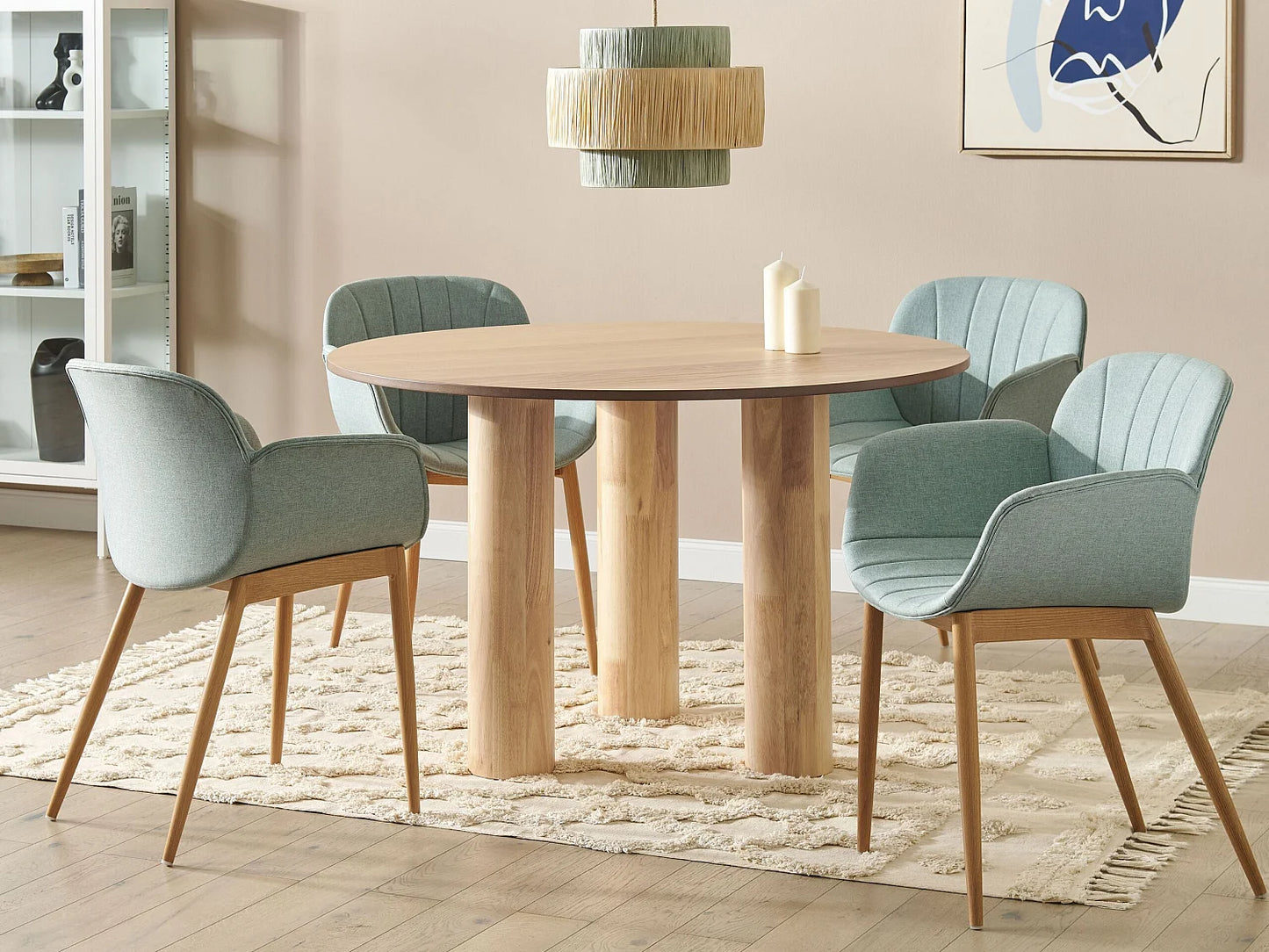 Table Ronde Japandi Bois Clair 120cm - Orin