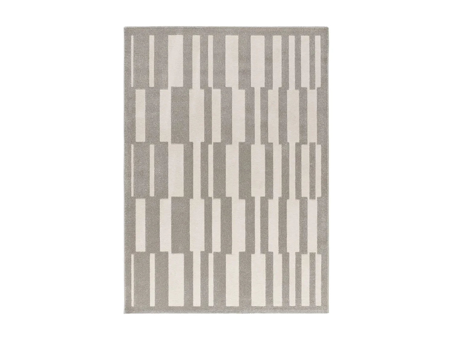 Tapis Japandi Géométrique Gris Blanc - Baresa