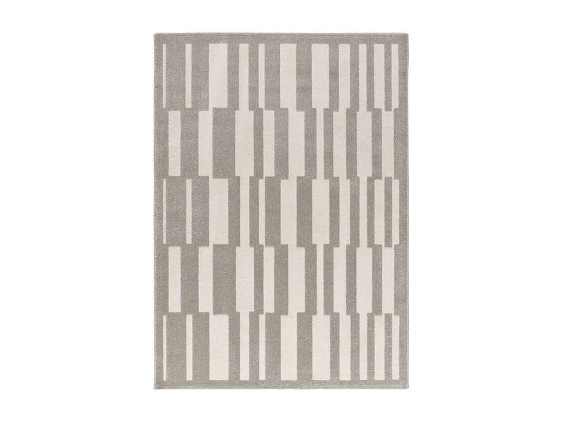 Tapis Japandi Géométrique Gris Blanc - Baresa