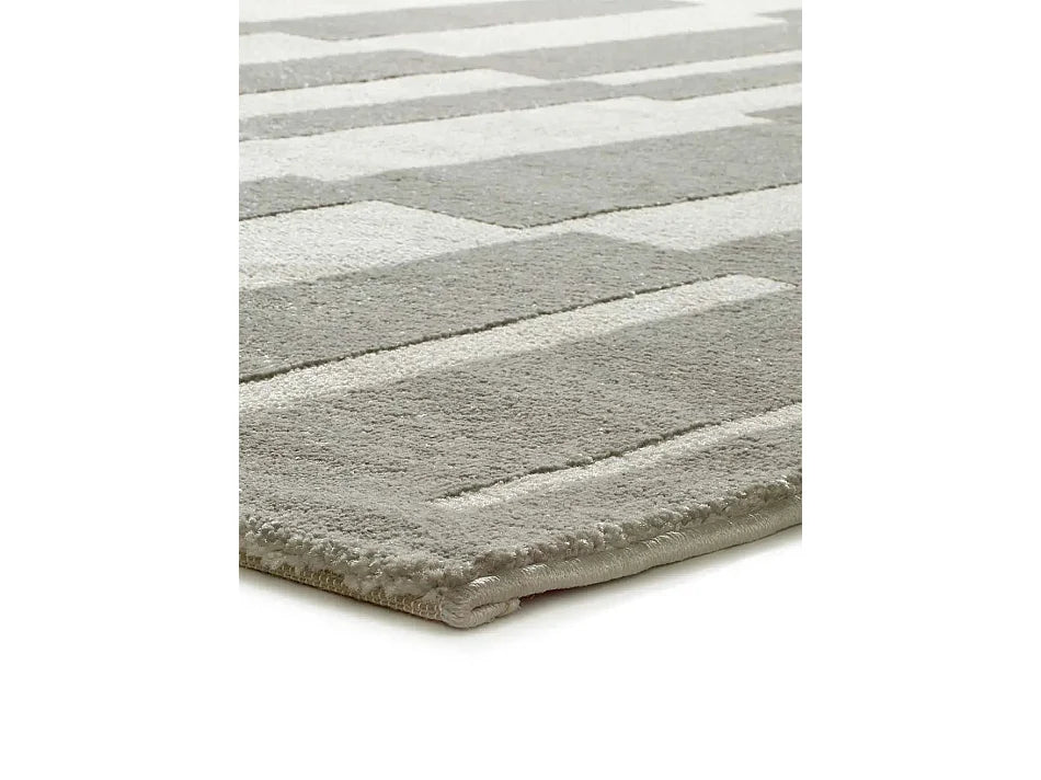 Tapis Japandi Géométrique Gris Blanc - Baresa