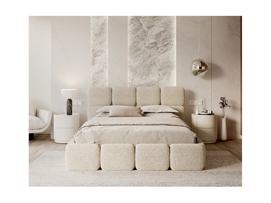 Lit Coffre Japandi Sommier Relevable Beige - Delicato