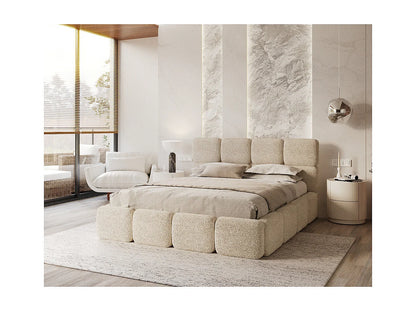 Lit Coffre Japandi Sommier Relevable Beige - Delicato