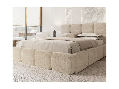 Lit Coffre Japandi Sommier Relevable Beige - Delicato