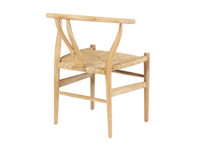 Lot De 2 Chaises Japandi Teck Et Paille - Pogiana