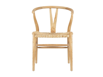 Lot De 2 Chaises Japandi Teck Et Paille - Pogiana