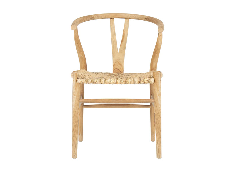 Lot De 2 Chaises Japandi Teck Et Paille - Pogiana