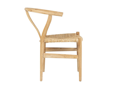 Lot De 2 Chaises Japandi Teck Et Paille - Pogiana