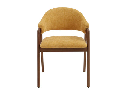 Chaise Accoudoirs Japandi Jaune Naturel Foncé - Soluna
