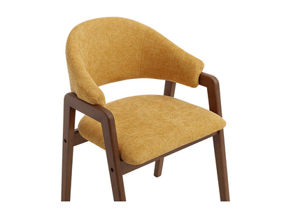 Chaise Accoudoirs Japandi Jaune Naturel Foncé - Soluna
