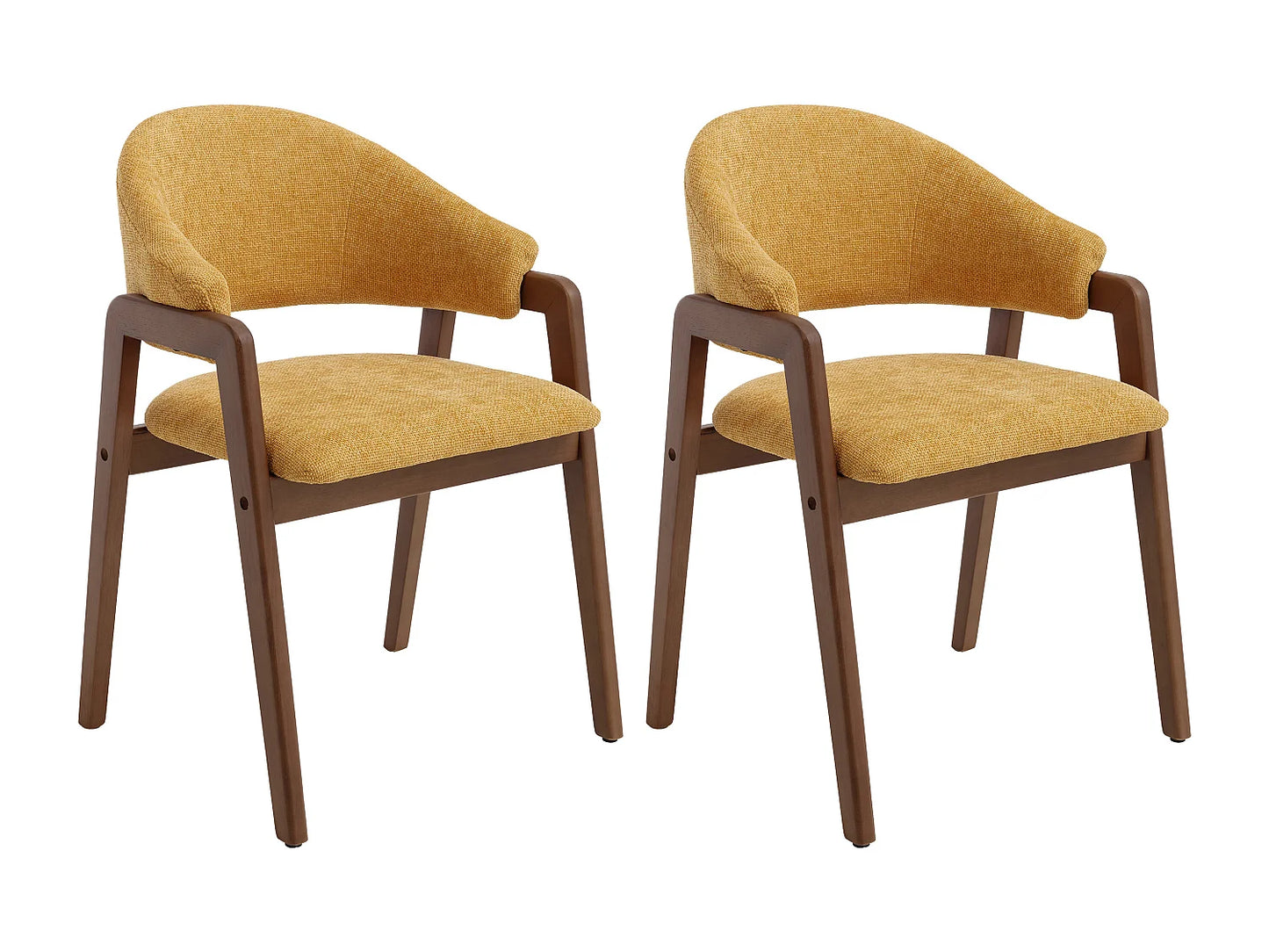 Chaise Accoudoirs Japandi Jaune Naturel Foncé - Soluna