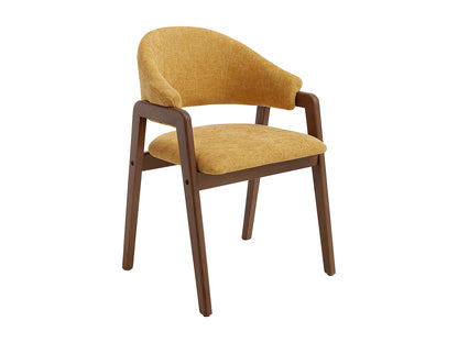 Chaise Accoudoirs Japandi Jaune Naturel Foncé - Soluna