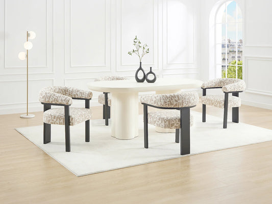 Lot 2 Chaises Japandi Texture Bicolore Noir - Livelia