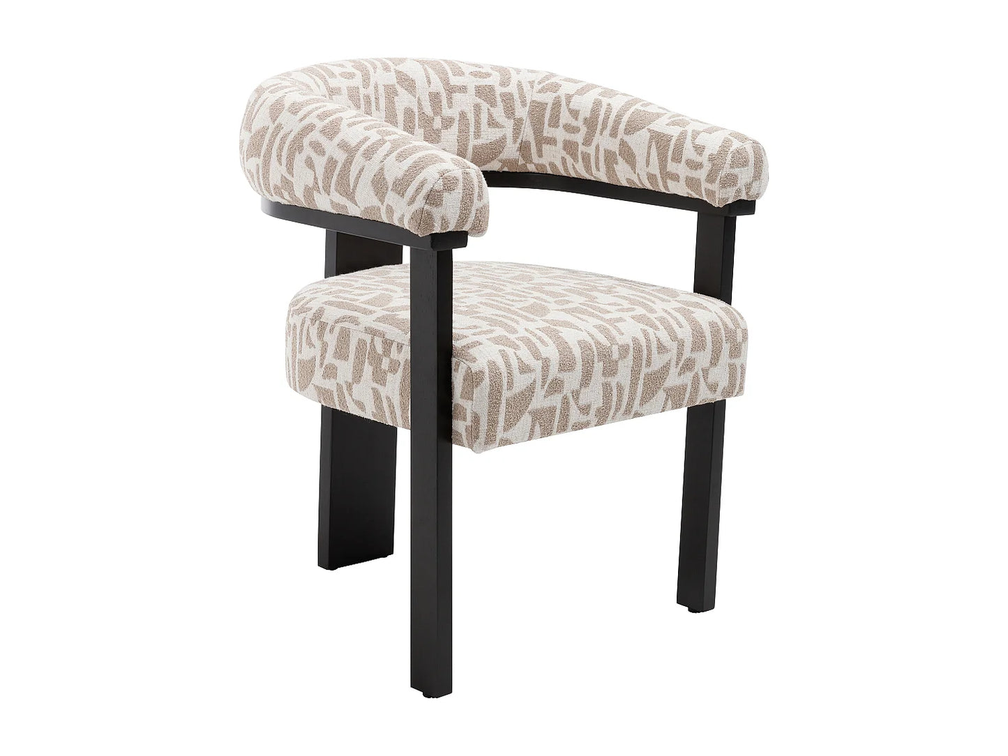 Lot 2 Chaises Japandi Texture Bicolore Noir - Livelia