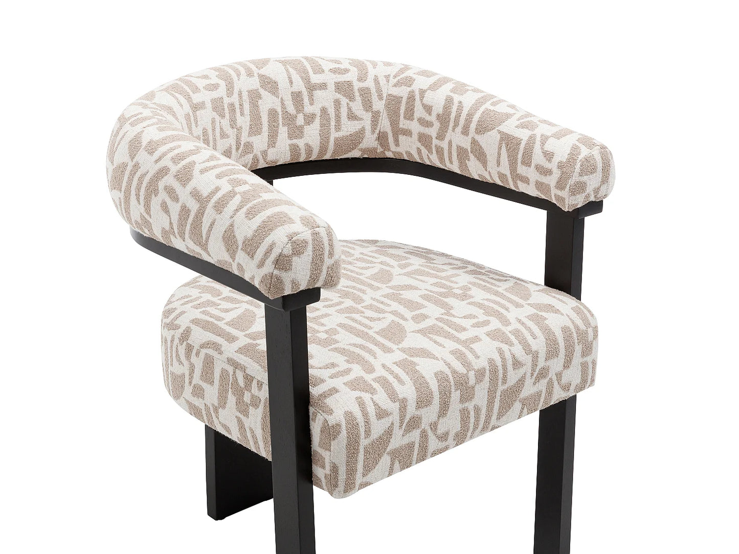 Lot 2 Chaises Japandi Texture Bicolore Noir - Livelia