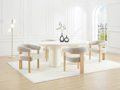 Lot De 2 Chaises Japandi Velours Côtelé Beige - Livelia
