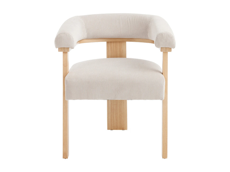 Lot De 2 Chaises Japandi Velours Côtelé Beige - Livelia