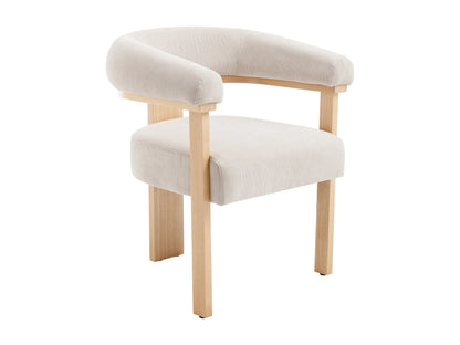Lot De 2 Chaises Japandi Velours Côtelé Beige - Livelia