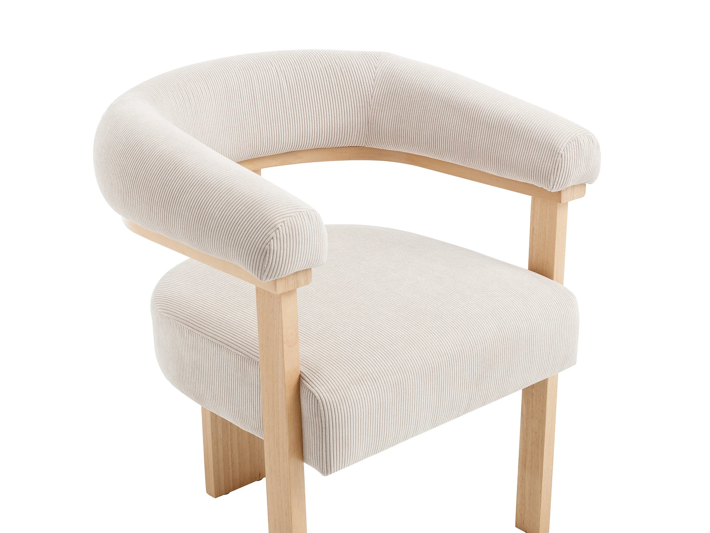 Lot De 2 Chaises Japandi Velours Côtelé Beige - Livelia