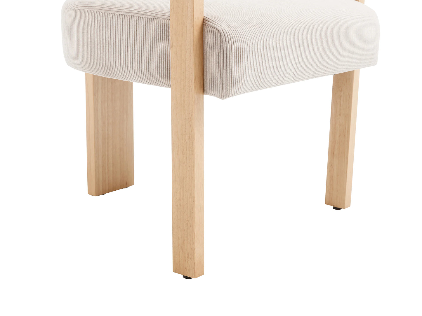 Lot De 2 Chaises Japandi Velours Côtelé Beige - Livelia