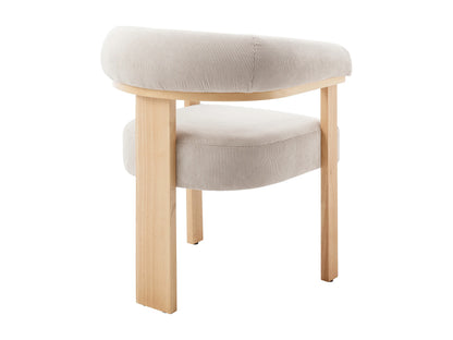 Lot De 2 Chaises Japandi Velours Côtelé Beige - Livelia