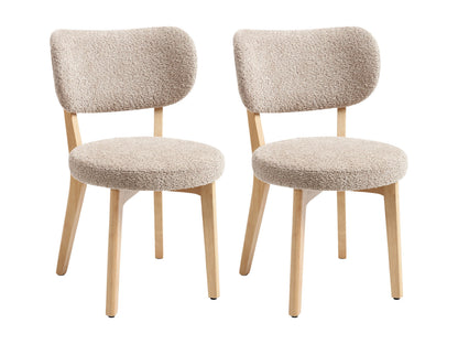 Duo Chaises Japandi Bouclette Teinte Taupe - Toriel