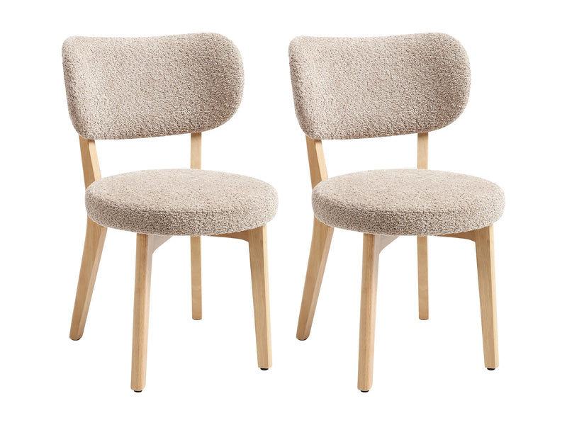 Duo Chaises Japandi Bouclette Teinte Taupe - Toriel