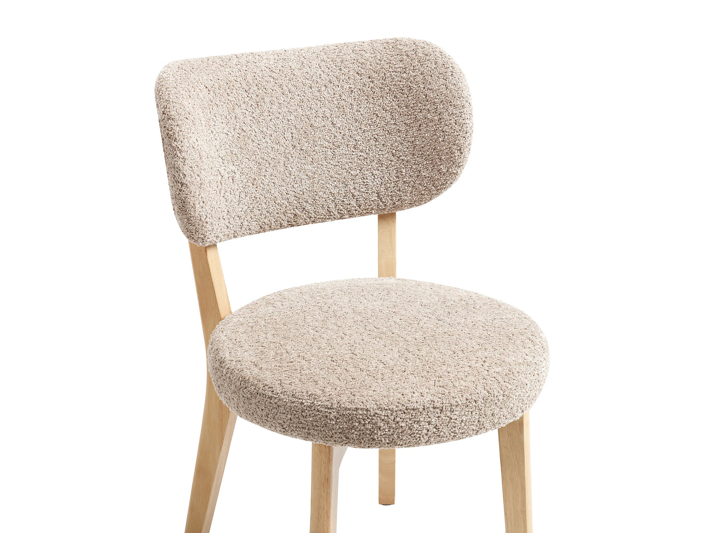 Duo Chaises Japandi Bouclette Teinte Taupe - Toriel