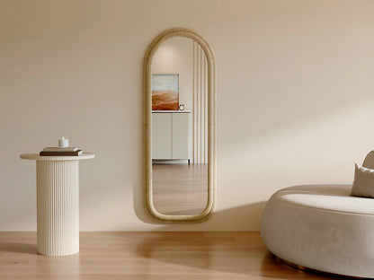 Miroir Arche Japandi Velours Crème - Risali