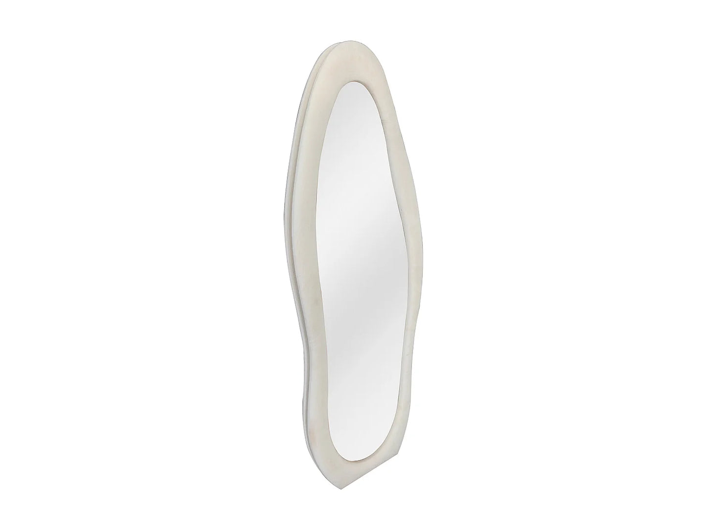 Miroir Organique Japandi Velours Crème - Lavina