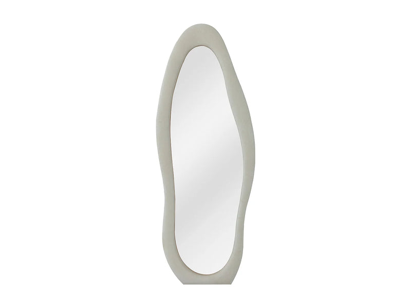 Miroir Organique Japandi Velours Crème - Lavina