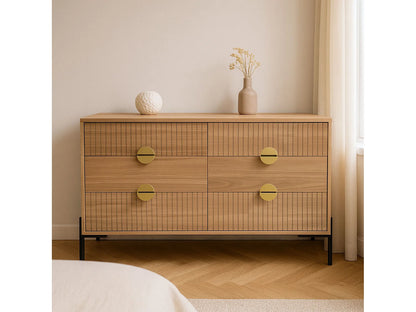 Commode Japandi Bois Rainuré 124cm - Vallo