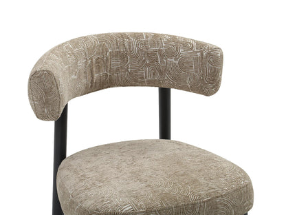 Duo Chaises Japandi Tissu Pieds Métal Noir - Selorin