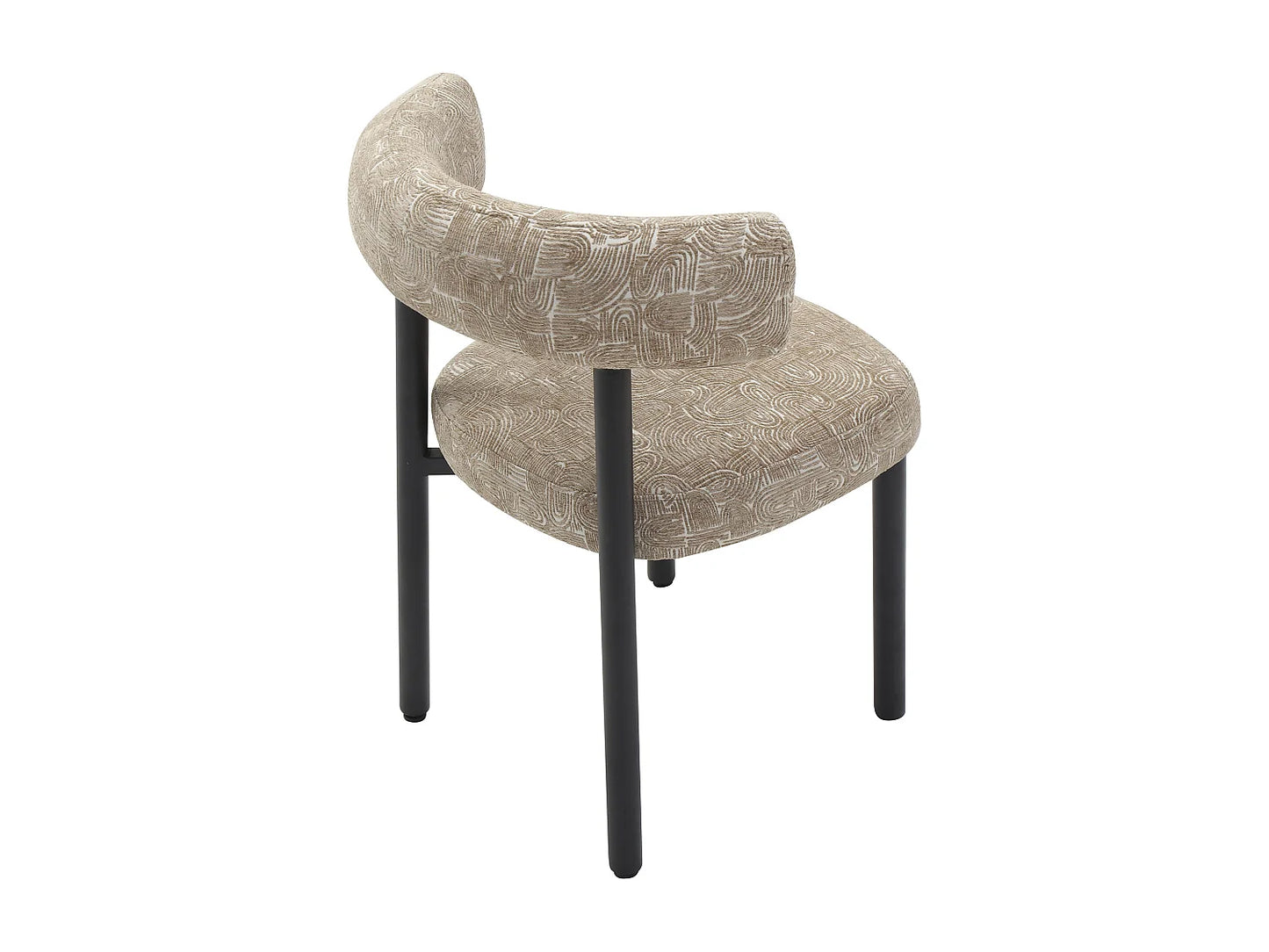 Duo Chaises Japandi Tissu Pieds Métal Noir - Selorin
