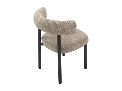 Duo Chaises Japandi Tissu Pieds Métal Noir - Selorin